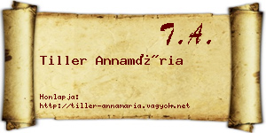 Tiller Annamária névjegykártya